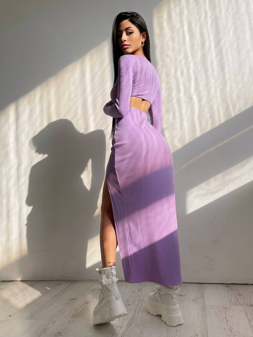 Трикотажный комплект: топ с чашечками push up + юбка миди с разрезом  Трикотажный комплект: топ с чашечками push up + юбка миди с разрезом  | PUSHKA SHOP