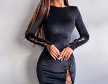 Оксамитова сукня міді зі шнурівкою Оксамитова сукня міді зі шнурівкою | PUSHKA SHOP