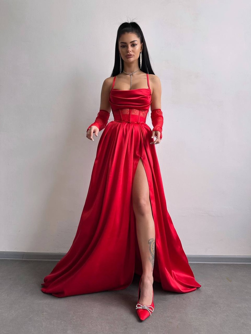 Атласний комплект: корсет + спідниця максі Атласний комплект: корсет + спідниця максі | PUSHKA SHOP