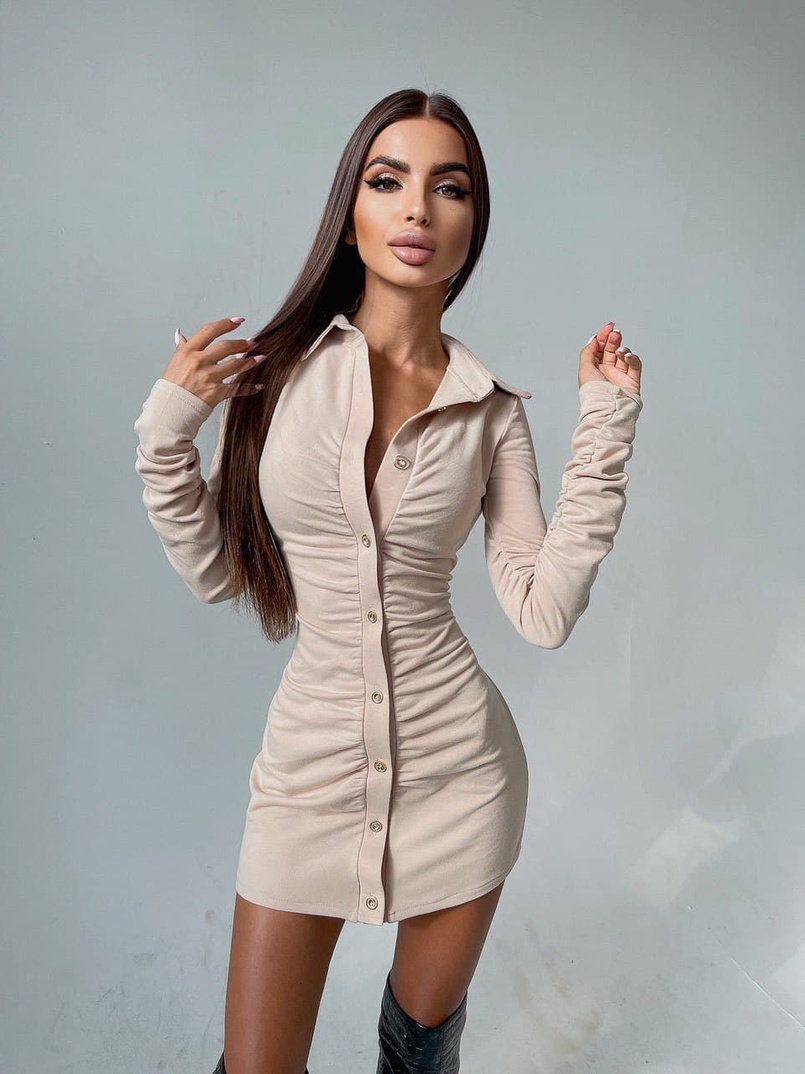 Платье-мини на пуговицах | PUSHKA SHOP