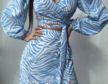 Комплект: топ із зав'язками на талії + спідниця міді з розрізом Комплект: топ із зав'язками на талії + спідниця міді з розрізом | PUSHKA SHOP