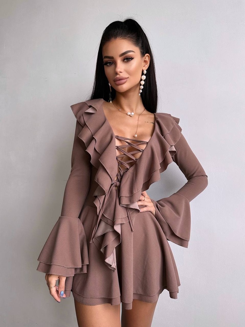 Сукня з з воланами на ґудзиках  Сукня з з воланами на ґудзиках  | PUSHKA SHOP