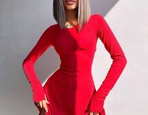 Трикотажна сукня міні  зі шнурівкою на спинці    | PUSHKA SHOP