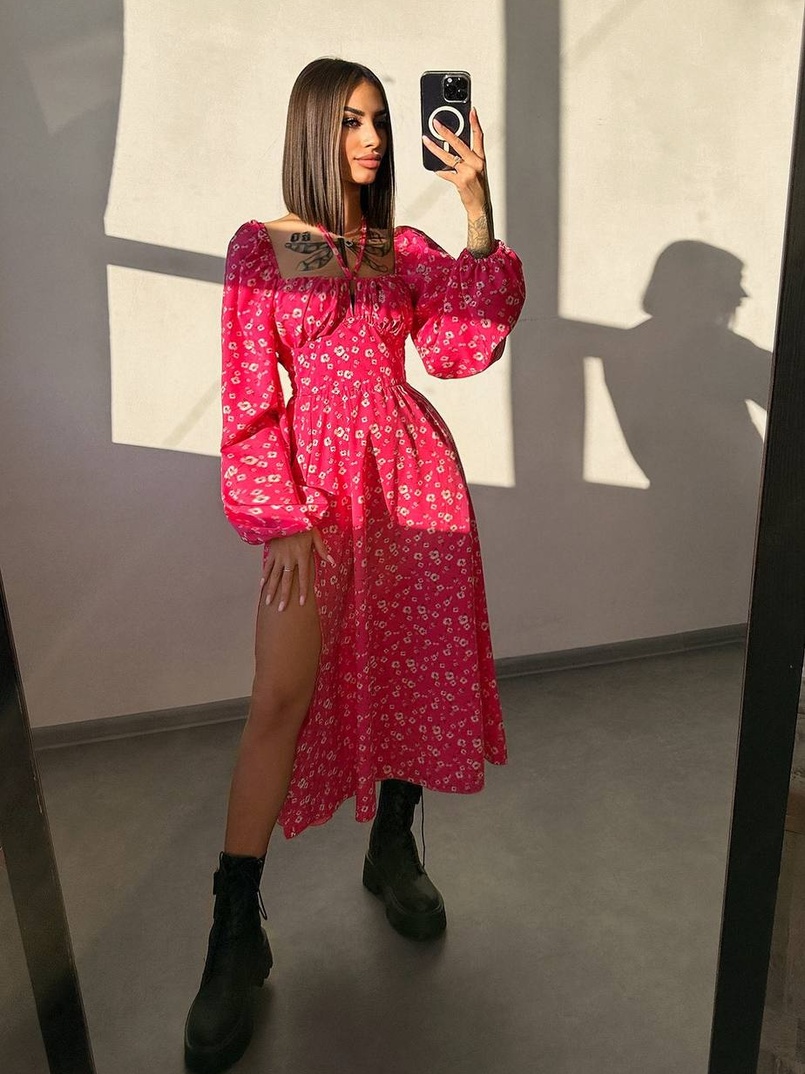 Улюблена сукня-міді зі шнурівкою на талії  Улюблена сукня-міді зі шнурівкою на талії  | PUSHKA SHOP