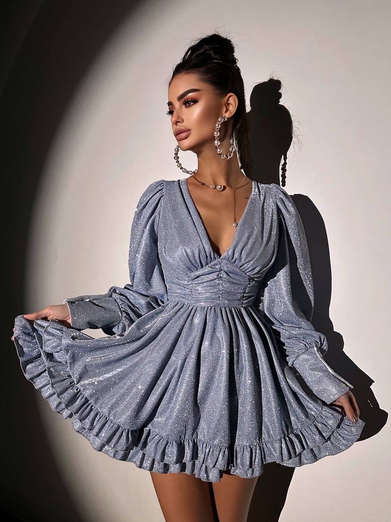 Сукня із пишною подвійною спідницею та драпіруванням  | PUSHKA SHOP