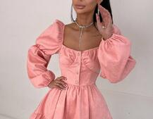 Корсетна сукня  з пишною подвійною спідницею та рюшами  | PUSHKA SHOP