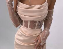 Комплект: корсет, декорований мереживом   + рукавички+ спідниця міні з драпіруванням   Комплект: корсет, декорований мереживом   + рукавички+ спідниця міні з драпіруванням   | PUSHKA SHOP