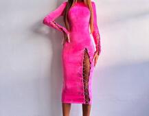 Оксамитова сукня міді зі шнурівкою Оксамитова сукня міді зі шнурівкою | PUSHKA SHOP