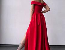 Сукня максі з відкритими плечима  Сукня максі з відкритими плечима  | PUSHKA SHOP