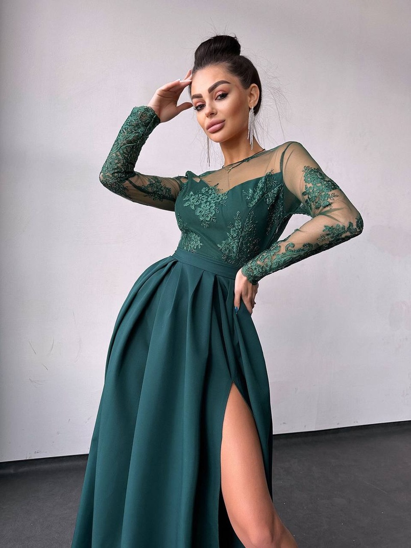 Сукня максі з мереживом  | PUSHKA SHOP