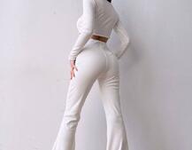 Комплект : штани кльош і топ на ґудзиках   Комплект : штани кльош і топ на ґудзиках   | PUSHKA SHOP