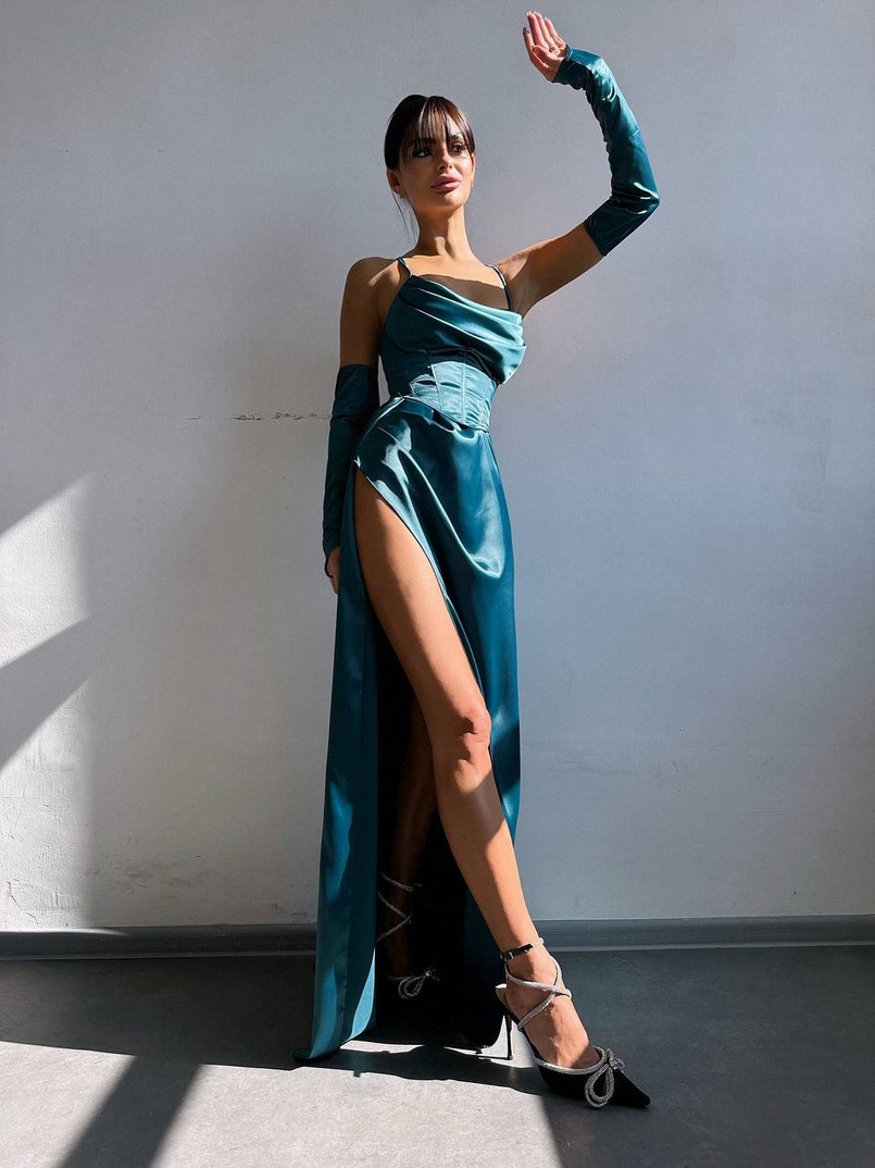 Комплект: корсет з рукавичками + спідниця максі з драпіруванням   Комплект: корсет з рукавичками + спідниця максі з драпіруванням   | PUSHKA SHOP