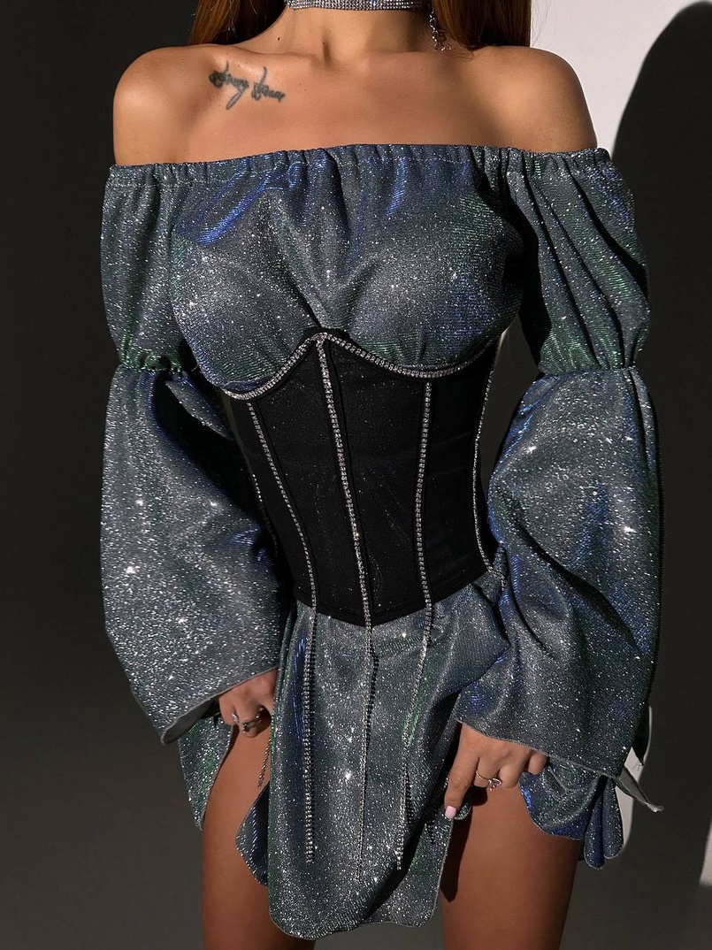 Сяючий комплект: сукня + корсет   Сяючий комплект: сукня + корсет   | PUSHKA SHOP