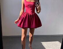 Атласна корсетна сукня міні  Атласна корсетна сукня міні  | PUSHKA SHOP