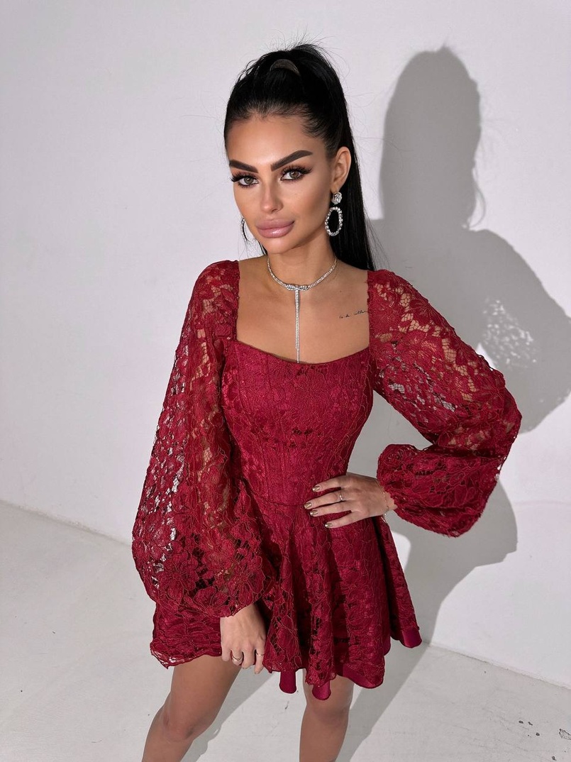 Мереживна сукня з корсетним верхом та пишною подвійною спідницею  Мереживна сукня з корсетним верхом та пишною подвійною спідницею  | PUSHKA SHOP