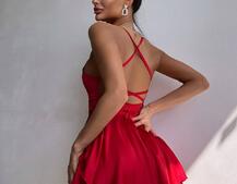 Шовкова сукня  з пишною спідницею та шнурівкою   | PUSHKA SHOP