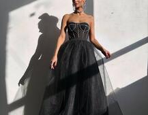 Комплект: корсет бюстьє декорований стразами + пишна спідниця максі  Ручна робота  | PUSHKA SHOP