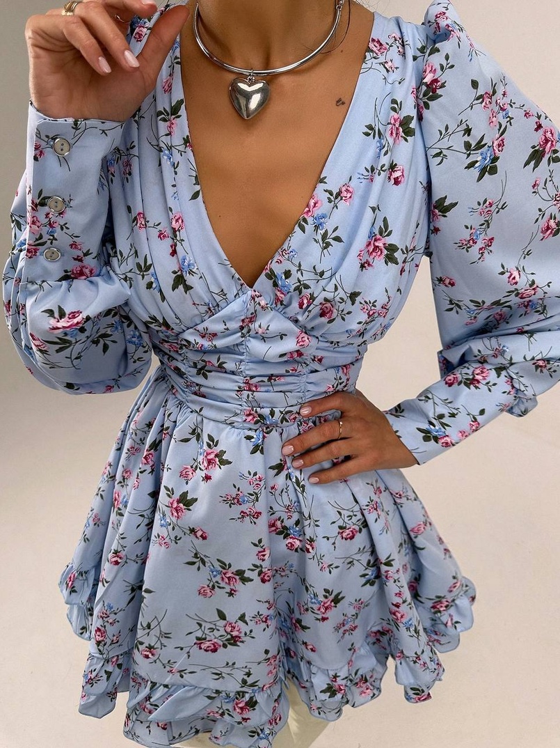 Сукня міні з пишною спідницею та драпіруванням на талії | PUSHKA SHOP