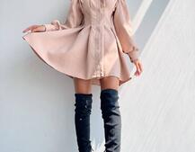 Приталена сукня-сорочка на плічках з корсетом з еко-шкіри | PUSHKA SHOP