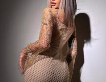 Сукня із сітки зі стразами на трикотажній підкладці  Сукня із сітки зі стразами на трикотажній підкладці  | PUSHKA SHOP