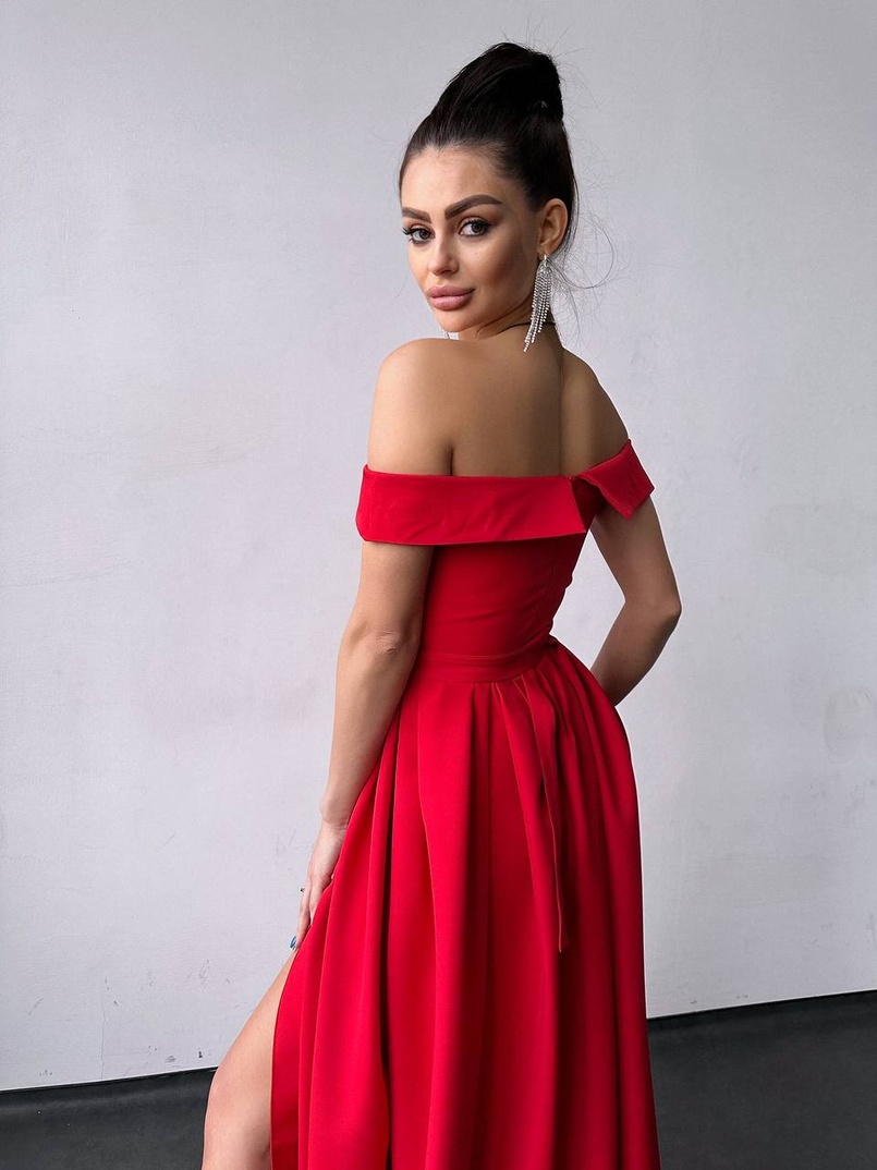 Сукня максі з відкритими плечима  Сукня максі з відкритими плечима  | PUSHKA SHOP