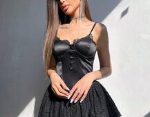 Атласний ромпер бюстьє  Атласний ромпер бюстьє  | PUSHKA SHOP