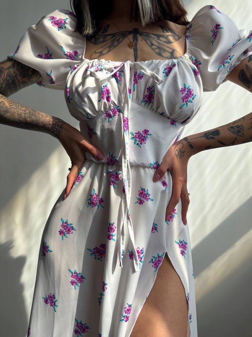 Сукня- міді  з квітковим принтом Сукня- міді  з квітковим принтом | PUSHKA SHOP