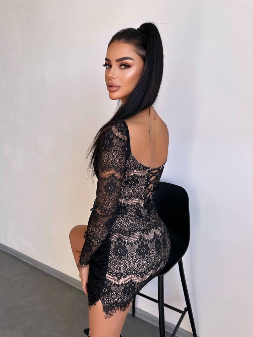 Мереживна сукня міні зі шлейфом Мереживна сукня міні зі шлейфом | PUSHKA SHOP