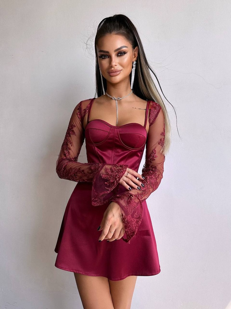 Атласна корсетна сукня-бюстьє + мереживне болеро Атласна корсетна сукня-бюстьє + мереживне болеро | PUSHKA SHOP