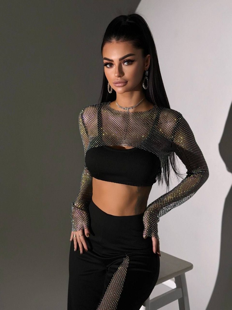 Комплект: сяючий топ + штани Комплект: сяючий топ + штани | PUSHKA SHOP