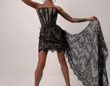 Мереживна сукня міні зі шлейфом   Мереживна сукня міні зі шлейфом   | PUSHKA SHOP