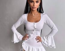 Сукня з з воланами на ґудзиках  Сукня з з воланами на ґудзиках  | PUSHKA SHOP