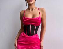 Комплект: корсет, декорований стразами + спідниця міні з драпіруванням   Комплект: корсет, декорований стразами + спідниця міні з драпіруванням   | PUSHKA SHOP