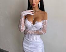 Корсетна сукня максі з рукавичками  | PUSHKA SHOP