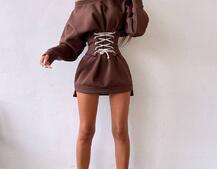 Тёплое уютное худи на флисе + корсет на шнуровке  Можно носить с корсетом и без  Тёплое уютное худи на флисе + корсет на шнуровке  Можно носить с корсетом и без  | PUSHKA SHOP