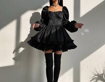 Корсетна сукня  з пишною подвійною спідницею та рюшами  Корсетна сукня  з пишною подвійною спідницею та рюшами  | PUSHKA SHOP