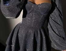 Сяюча корсетна сукня бюстьє з подвійною спідницею  | PUSHKA SHOP