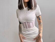 Сукня-міні  з елементами корсету  Довжину спідниці можна регулювати  | PUSHKA SHOP