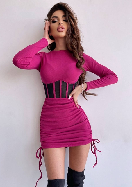 Сукня-міні  з елементами корсету  Довжину спідниці можна регулювати  | PUSHKA SHOP