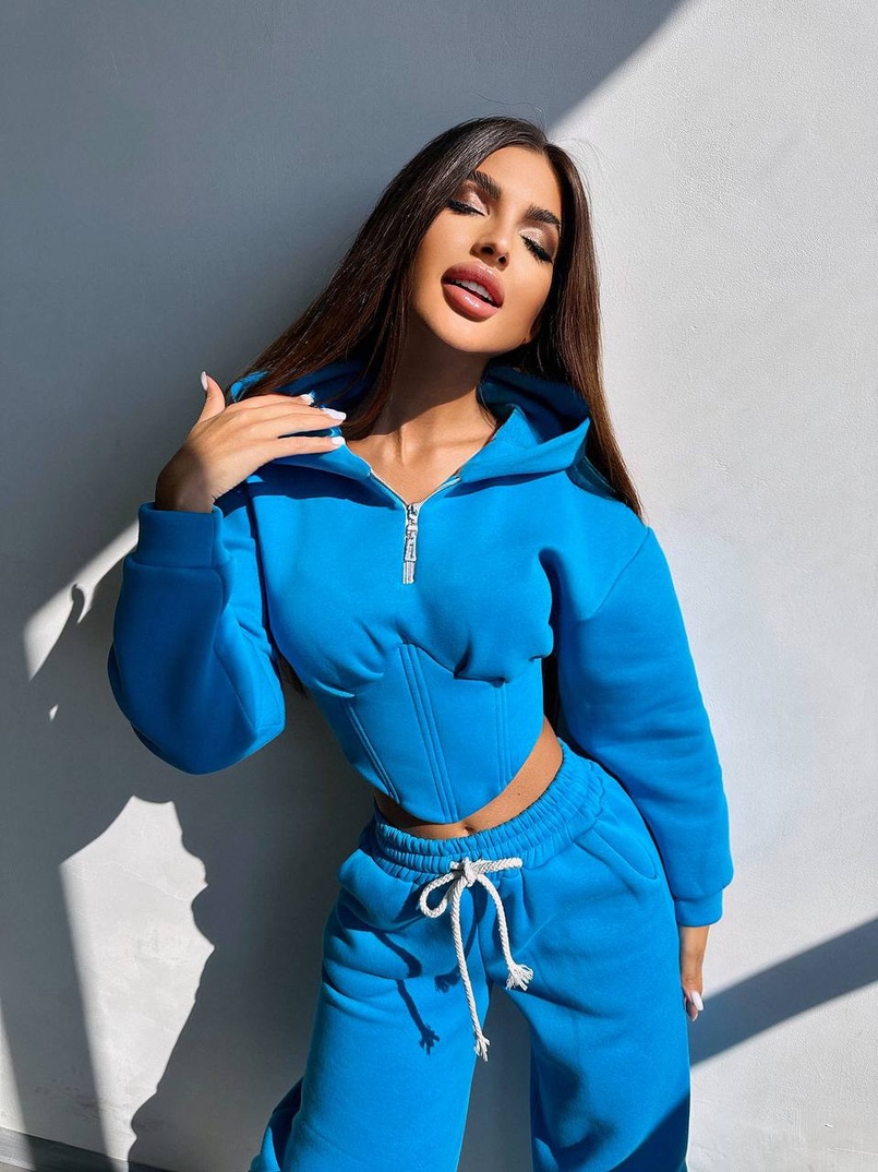 Комплект на флісі : худі з елементами корсету + штани  | PUSHKA SHOP