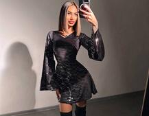 Сукня міні  з розкльошоними рукавами та шнурівкою на спинці  Сукня міні  з розкльошоними рукавами та шнурівкою на спинці  | PUSHKA SHOP