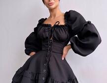 Сукня з воланами на ґудзиках  Сукня з воланами на ґудзиках  | PUSHKA SHOP