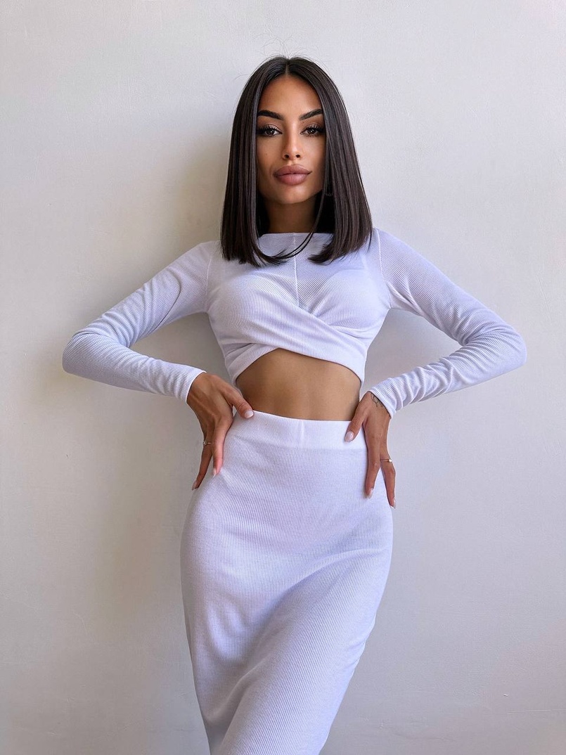 Комплект: топ + спідниця с розрізами  Комплект: топ + спідниця с розрізами  | PUSHKA SHOP