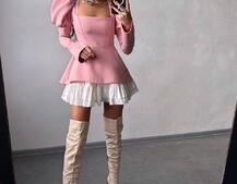 Сукня з об'ємними рукавами + спідниця з воланами | PUSHKA SHOP