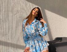 Сукня міні на гудзиках,декорована мереживом  Сукня міні на гудзиках,декорована мереживом  | PUSHKA SHOP