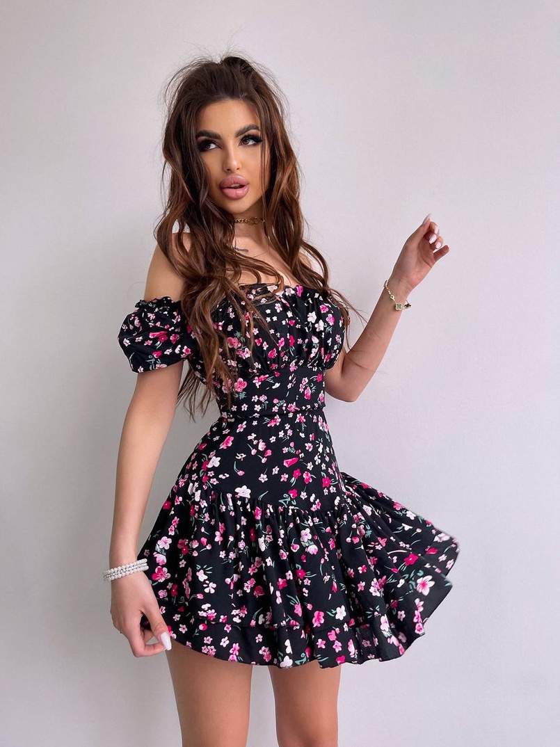 Сукня- міні у квітковий принт | PUSHKA SHOP