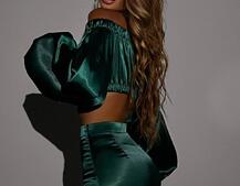 Атласний комплект, декорований стразами Ручна робота, прикраса пришита  Атласний комплект, декорований стразами Ручна робота, прикраса пришита  | PUSHKA SHOP