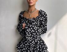 Сукня з воланами та шнурівкою по спинці Сукня з воланами та шнурівкою по спинці | PUSHKA SHOP