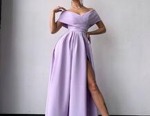 Сукня максі  з відкритими плечима та розрізом на спідниці | PUSHKA SHOP