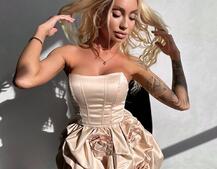 Комплект: корсет з  + спідниця декорована трояндами  Комплект: корсет з  + спідниця декорована трояндами  | PUSHKA SHOP